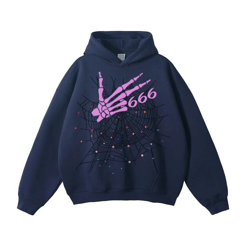Women's pullover hoodie with a side slit for a modern and relaxed fit6Kull Starry Spider Web Hoodie Women's pullover hoodie with a side slit for a modern and relaxed fit6Kull Starry Spider Web Hoodie