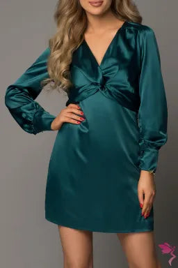 Off - the - Shoulder Women Dress for a Romantic and Feminine LookAbby Twist Satin Dress D