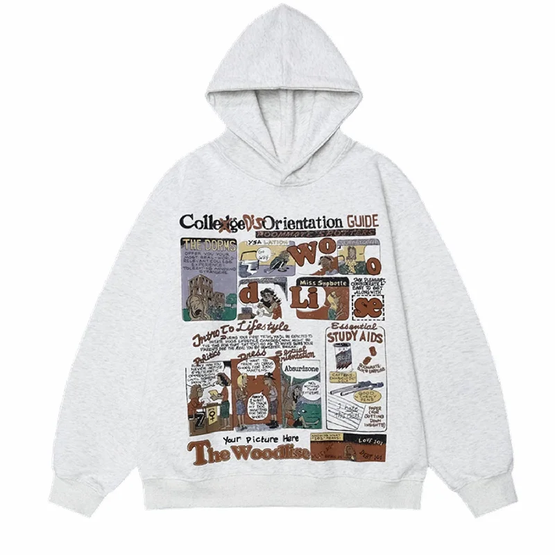 Women's hoodie with a detachable hood for customizable stylingAG American Retro Cartoon Animation Hoodie Women's hoodie with a detachable hood for customizable stylingAG American Retro Cartoon Animation Hoodie