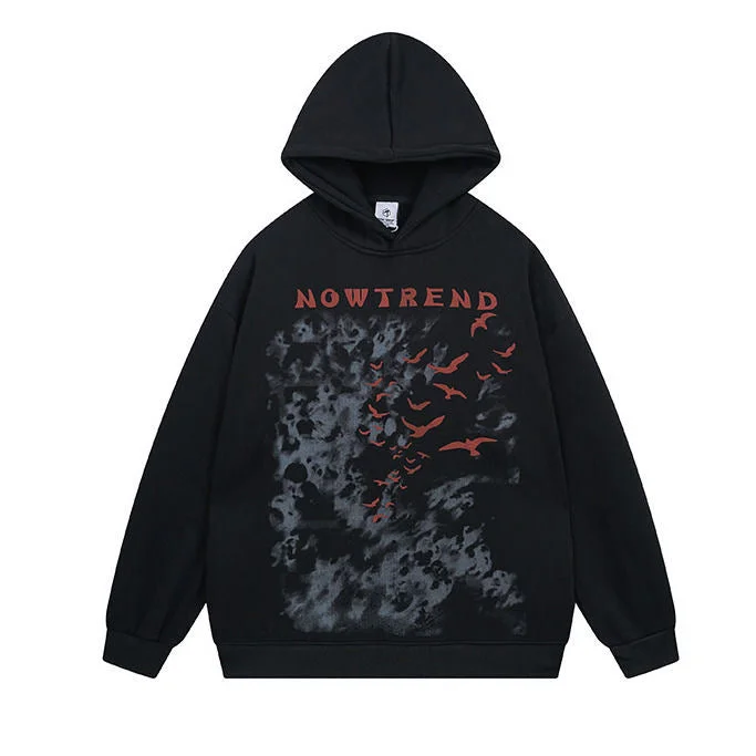 Women's sherpa - lined hoodie for extreme cold weather outdoor activitiesAG American Retro Migratory Bird Migration Hoodie Women's sherpa - lined hoodie for extreme cold weather outdoor activitiesAG American Retro Migratory Bird Migration Hoodie