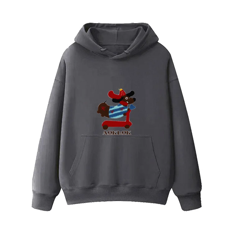 Women's hoodie with a detachable hood for customizable stylingAG Embroidery Skateboard Dachshund Hoodie Women's hoodie with a detachable hood for customizable stylingAG Embroidery Skateboard Dachshund Hoodie