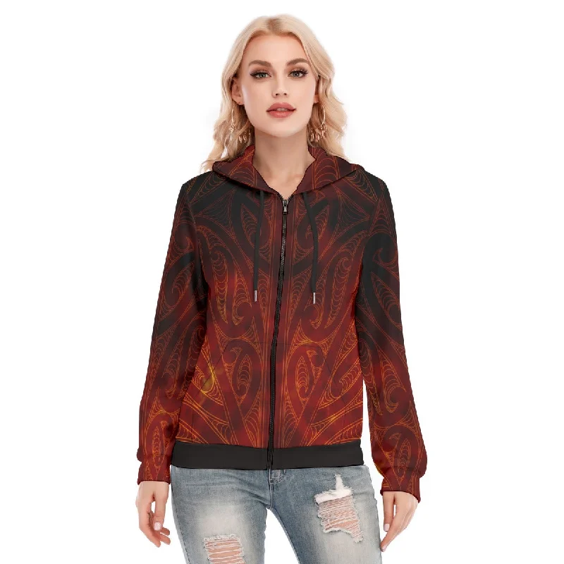 Women's mock - neck sweatshirt made of moisture - wicking material for fitness useAll-Over Print Women's Hoodie With Zipper Women's mock - neck sweatshirt made of moisture - wicking material for fitness useAll-Over Print Women's Hoodie With Zipper