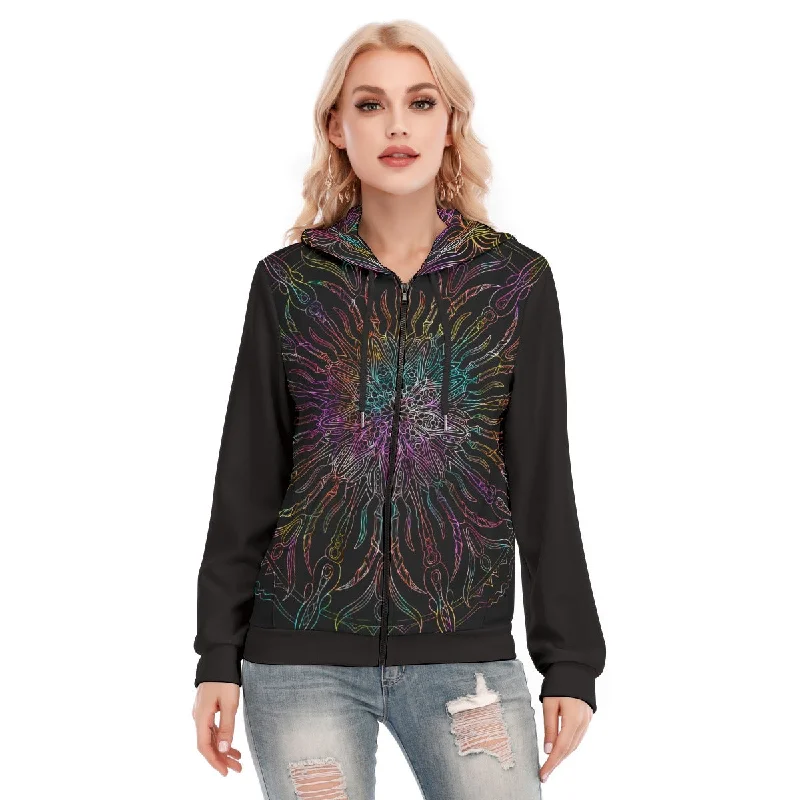 Women's pullover hoodie with a side slit for a modern and relaxed fitAll-Over Print Women's Hoodie With Zipper Women's pullover hoodie with a side slit for a modern and relaxed fitAll-Over Print Women's Hoodie With Zipper