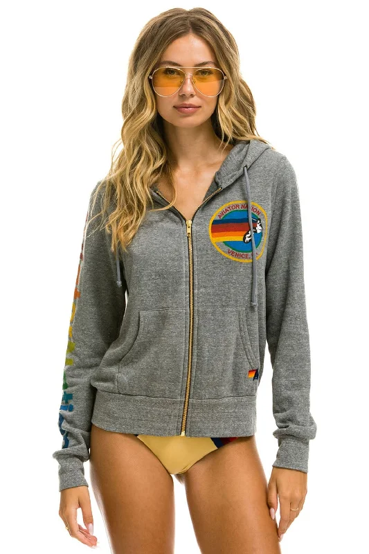 Women's long - sleeve cropped sweatshirt with ribbed cuffs for a snug fitAVIATOR NATION HOODIE - HEATHER GREY Women's long - sleeve cropped sweatshirt with ribbed cuffs for a snug fitAVIATOR NATION HOODIE - HEATHER GREY