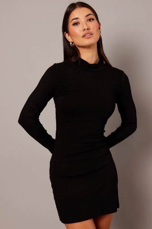 Sheath Women Dress with a Tailored Fit for a Professional LookBlack Bodycon Dress Long sleeve Mini Sheath Women Dress with a Tailored Fit for a Professional LookBlack Bodycon Dress Long sleeve Mini