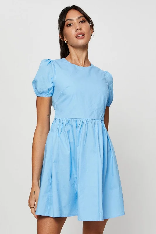 Maxi Women Dress with Floral Print for a Bohemian VibeBlue Mini Dress Short Sleeve Round Neck Maxi Women Dress with Floral Print for a Bohemian VibeBlue Mini Dress Short Sleeve Round Neck