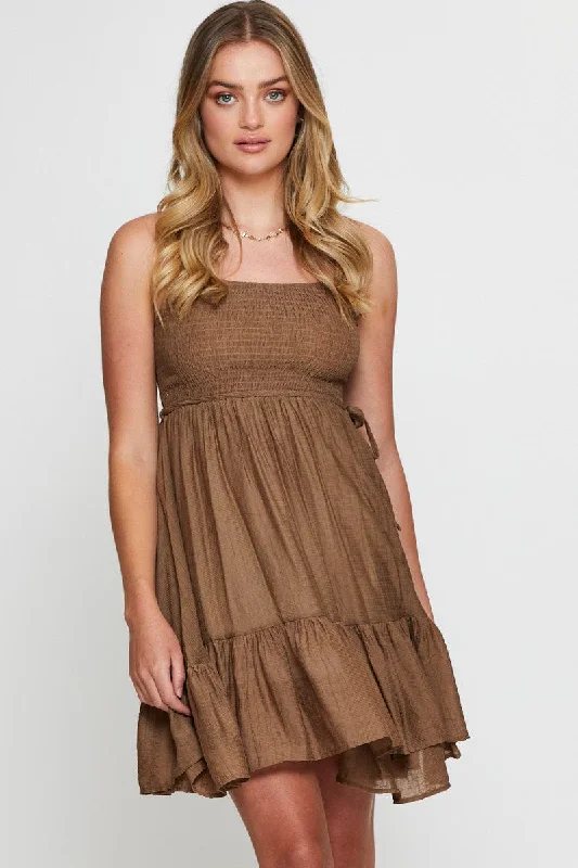 Little Black Women Dress with Sequins for a Glamorous Night OutBrown A Line Dress Mini