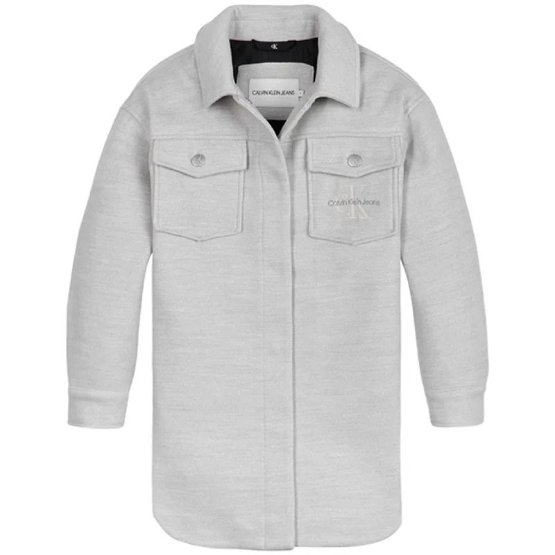 Women's moto jackets with a lace - up front for a unique and stylish touchCalvin Klein Overshirt Jacket Light Grey Heather Women's moto jackets with a lace - up front for a unique and stylish touchCalvin Klein Overshirt Jacket Light Grey Heather