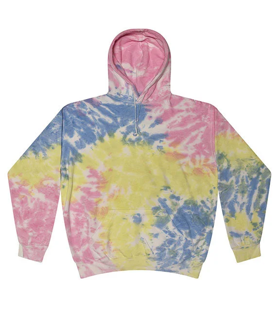 Women's cropped sweatshirt with a slogan graphic for a fun and expressive lookCD877 - Tie-Dye Adult Tie-Dyed Pullover Hooded Sweatshirt | Sherbert