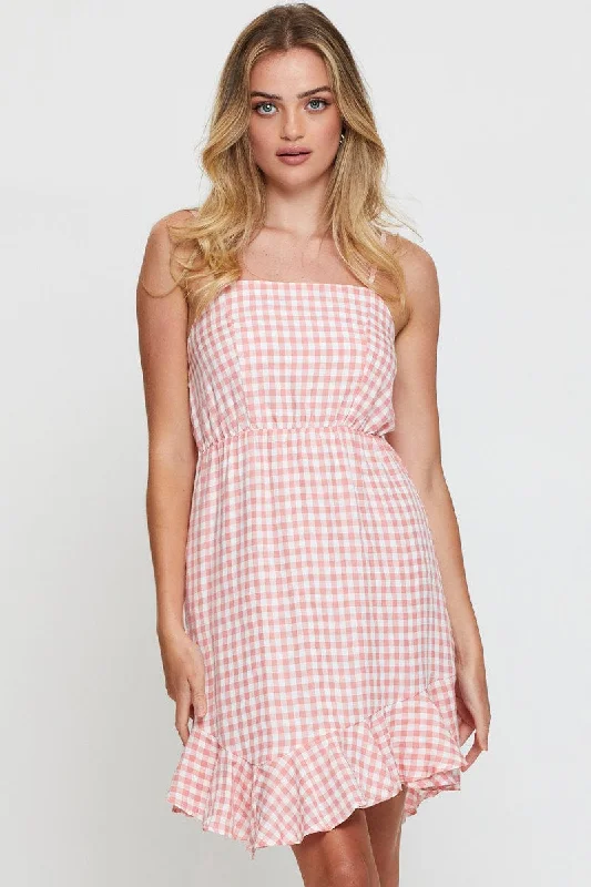 Empire Waist Women Dress to Accentuate the Bust and Conceal the WaistCheck Mini Dress Sleeveless Square Neck Empire Waist Women Dress to Accentuate the Bust and Conceal the WaistCheck Mini Dress Sleeveless Square Neck