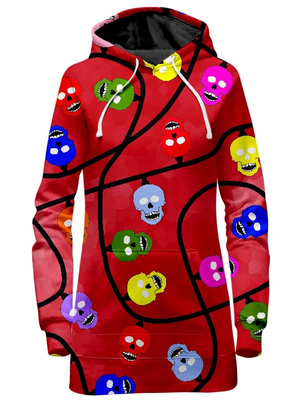 Women's sweatshirt with a mesh panel insert for breathability during workoutsChristmas Skulls Red Hoodie Dress Women's sweatshirt with a mesh panel insert for breathability during workoutsChristmas Skulls Red Hoodie Dress