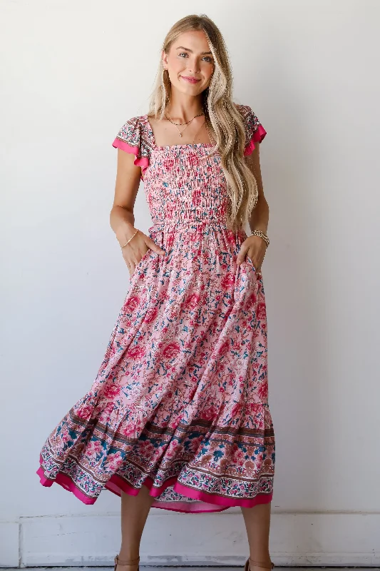 Lace - Embellished Women Dress for an Elegant and Sophisticated AppearanceFINAL SALE - Darling Behavior Blush Floral Maxi Dress
