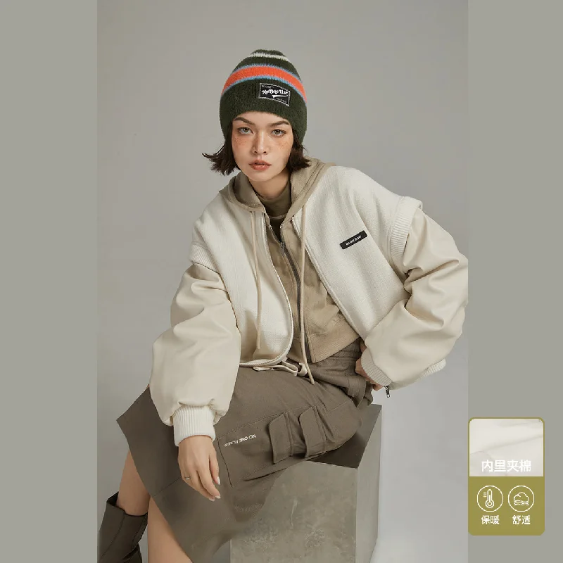 Women's quilted puffer jackets in a cropped silhouette for a modern twistSimple Tweed Varsity Jacket Women's quilted puffer jackets in a cropped silhouette for a modern twistSimple Tweed Varsity Jacket