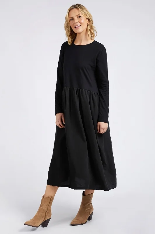 Empire Waist Women Dress to Accentuate the Bust and Conceal the WaistElm Parker L/S Dress Black