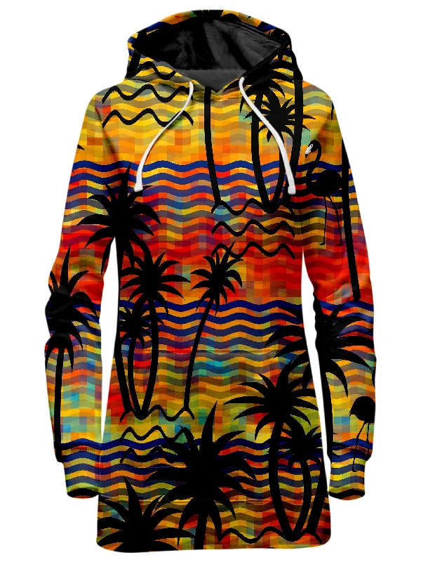 Women's long - sleeve cropped sweatshirt with ribbed cuffs for a snug fitFlamingo Island Hoodie Dress Women's long - sleeve cropped sweatshirt with ribbed cuffs for a snug fitFlamingo Island Hoodie Dress