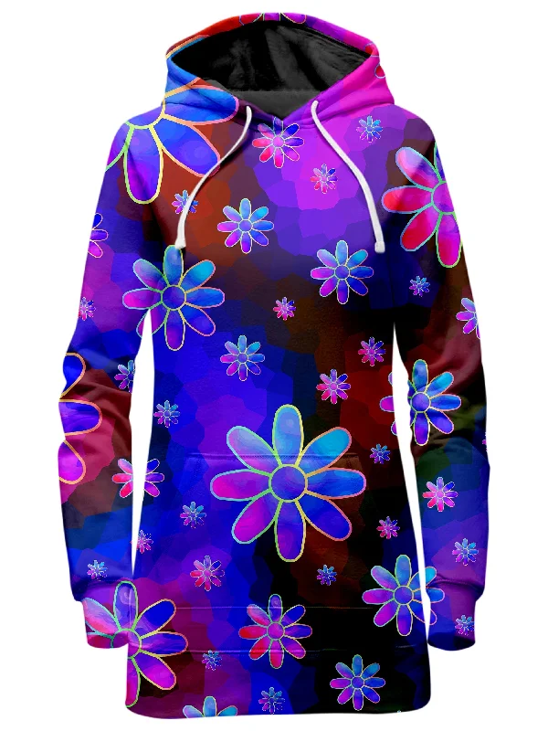 Women's tie - dye hoodie in bright colors for a retro and eye - catching styleFloral Fantasy Abstract Hoodie Dress Women's tie - dye hoodie in bright colors for a retro and eye - catching styleFloral Fantasy Abstract Hoodie Dress