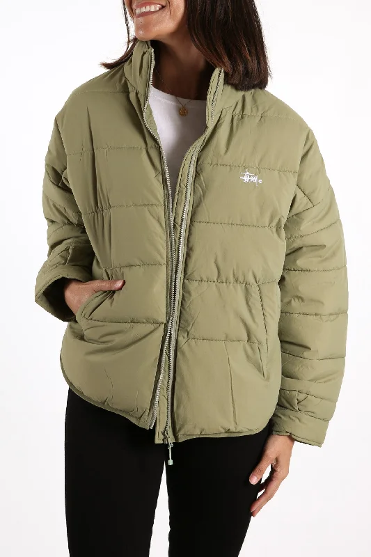 Women's moto jackets with a lace - up front for a unique and stylish touchForest Lightweight Puffa Basil Women's moto jackets with a lace - up front for a unique and stylish touchForest Lightweight Puffa Basil