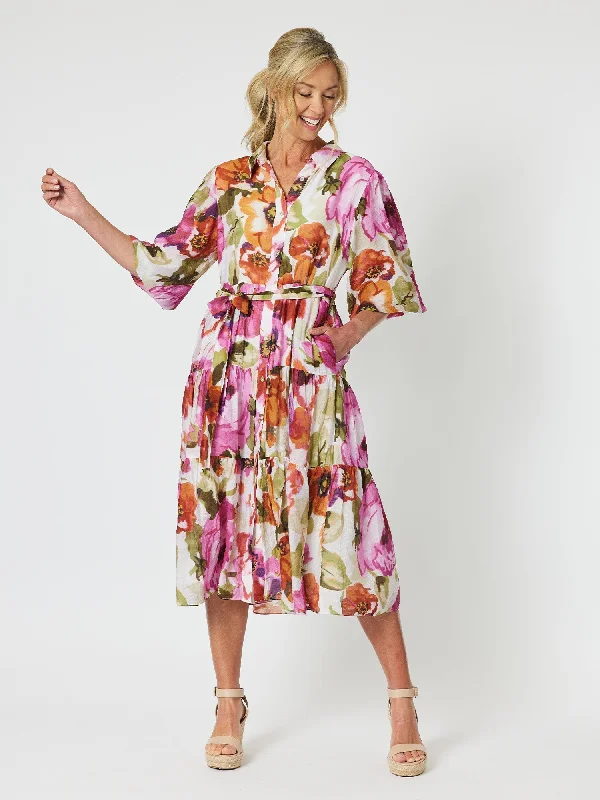 Mini Women Dress with a Short Hem for a Young and Trendy StyleGordon Smith Maui Floral Dress Berry