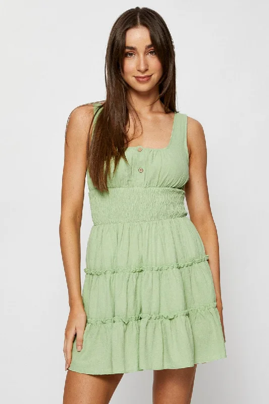 Off - the - Shoulder Women Dress for a Romantic and Feminine LookGreen A Line Dress Sleeveless Mini Off - the - Shoulder Women Dress for a Romantic and Feminine LookGreen A Line Dress Sleeveless Mini