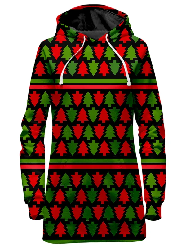 Women's cropped sweatshirt with a slogan graphic for a fun and expressive lookHoliday Christmas Trees Hoodie Dress Women's cropped sweatshirt with a slogan graphic for a fun and expressive lookHoliday Christmas Trees Hoodie Dress