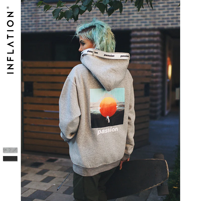 Women's pullover hoodie with a side slit for a modern and relaxed fitPassio Letter Printed Hoodie Women's pullover hoodie with a side slit for a modern and relaxed fitPassio Letter Printed Hoodie