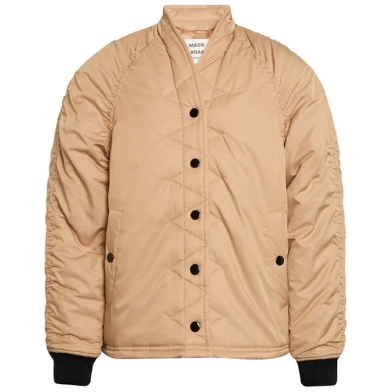 Women's cropped leather jackets with silver zippers for a punk - inspired outfitMads Nørgaard Duvet Dream Jarolina Jacket Warm Beige Women's cropped leather jackets with silver zippers for a punk - inspired outfitMads Nørgaard Duvet Dream Jarolina Jacket Warm Beige