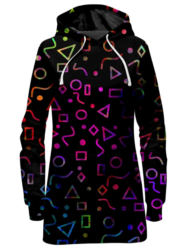Women's tie - dye hoodie in bright colors for a retro and eye - catching styleModern Shapes Hoodie Dress Women's tie - dye hoodie in bright colors for a retro and eye - catching styleModern Shapes Hoodie Dress