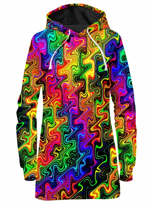 Women's tie - front hoodie in a lightweight fabric for summer layeringNeon Ziggy Hoodie Dress Women's tie - front hoodie in a lightweight fabric for summer layeringNeon Ziggy Hoodie Dress