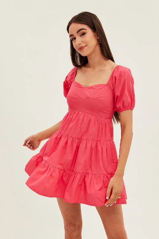 Long - Sleeve Women Dress in Velvet for a Luxurious Winter LookPink Fit And Flare Dress Mini Sweetheart Poplin Long - Sleeve Women Dress in Velvet for a Luxurious Winter LookPink Fit And Flare Dress Mini Sweetheart Poplin