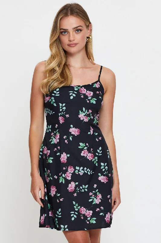 Ruffled Women Dress with Multiple Layers for a Playful and Girly StylePrint Mini Dress Sleeveless Square Neck Ruffled Women Dress with Multiple Layers for a Playful and Girly StylePrint Mini Dress Sleeveless Square Neck
