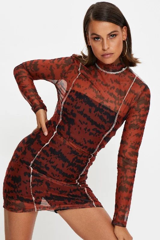 Wrap - Style Women Dress with Adjustable Fit for All Body TypesPrint Tie Dye Overlocked Bodycon Dress Wrap - Style Women Dress with Adjustable Fit for All Body TypesPrint Tie Dye Overlocked Bodycon Dress