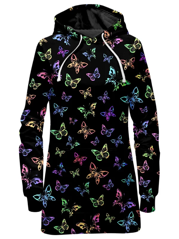 Women's zip - front sweatshirt with contrast stitching for a sporty aestheticPsychedelic Butterflies Hoodie Dress Women's zip - front sweatshirt with contrast stitching for a sporty aestheticPsychedelic Butterflies Hoodie Dress