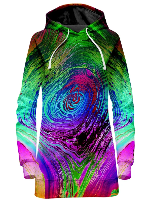 Women's zip - front sweatshirt with contrast stitching for a sporty aestheticRainbow Vortex Hoodie Dress Women's zip - front sweatshirt with contrast stitching for a sporty aestheticRainbow Vortex Hoodie Dress