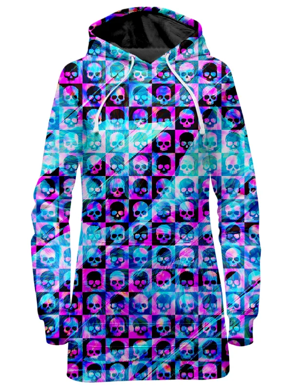 Women's mock - neck sweatshirt made of moisture - wicking material for fitness useSkull Fam Blue Hoodie Dress Women's mock - neck sweatshirt made of moisture - wicking material for fitness useSkull Fam Blue Hoodie Dress