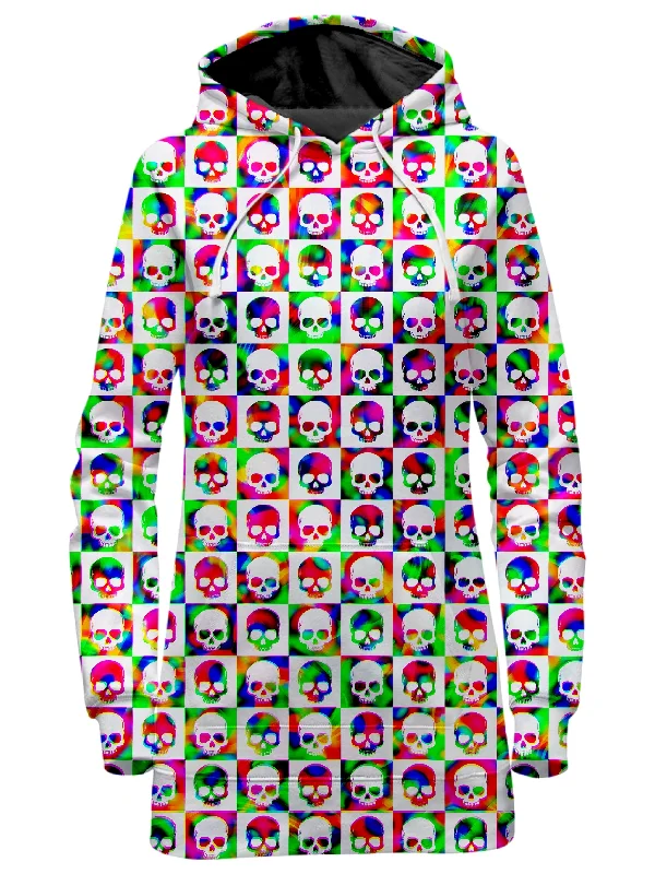 Women's cropped sweatshirt with a slogan graphic for a fun and expressive lookSkull Fam Green Hoodie Dress Women's cropped sweatshirt with a slogan graphic for a fun and expressive lookSkull Fam Green Hoodie Dress