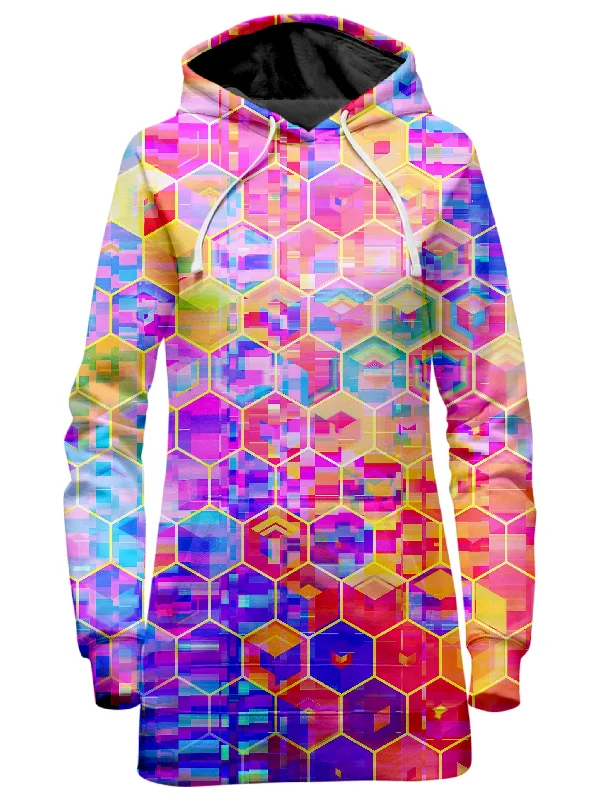 Women's long - sleeve cropped sweatshirt with ribbed cuffs for a snug fitSpectral Cubes Hoodie Dress Women's long - sleeve cropped sweatshirt with ribbed cuffs for a snug fitSpectral Cubes Hoodie Dress