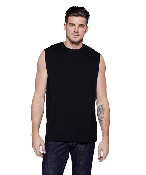 ST2150 - StarTee Mens Cotton Muscle Tank Top | Black