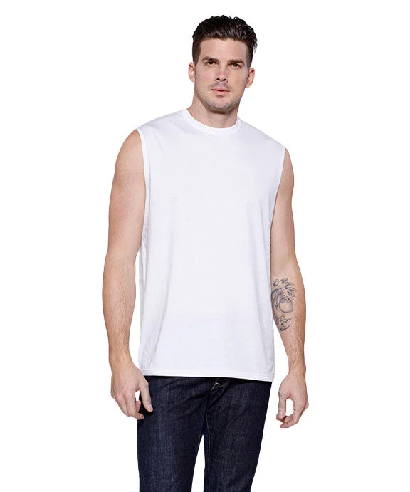 ST2150 - StarTee Mens Cotton Muscle Tank Top | White