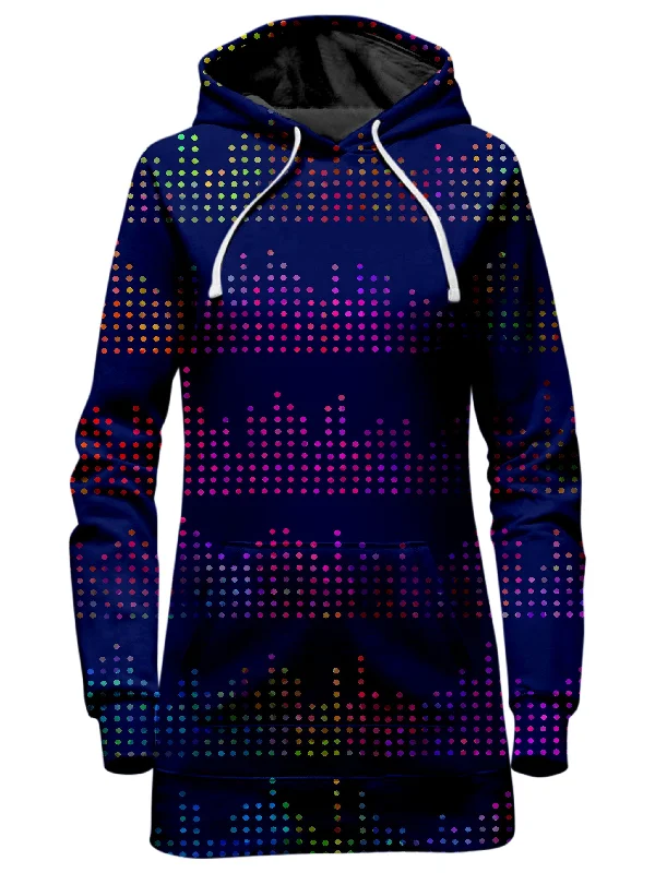 Women's graphic - printed sweatshirt featuring floral patterns for a feminine touchTechno Equalizer Bars Hoodie Dress Women's graphic - printed sweatshirt featuring floral patterns for a feminine touchTechno Equalizer Bars Hoodie Dress