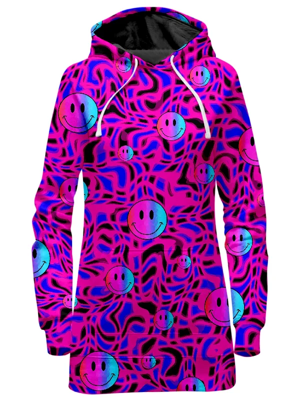 Women's hoodie with a detachable hood for customizable stylingTrippy Smiles Hoodie Dress Women's hoodie with a detachable hood for customizable stylingTrippy Smiles Hoodie Dress