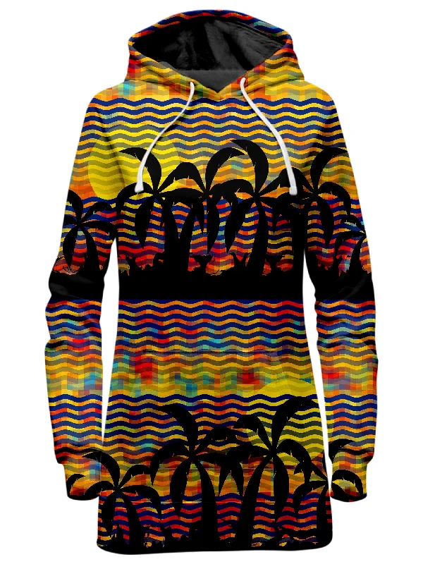 Women's mock - neck sweatshirt made of moisture - wicking material for fitness useTrippy Tropical Nights Hoodie Dress Women's mock - neck sweatshirt made of moisture - wicking material for fitness useTrippy Tropical Nights Hoodie Dress
