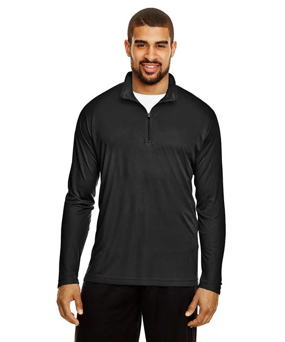 TT31 - Team 365 Mens Zone Performance Quarter-Zip Shirt | Black