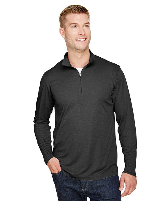 TT31H - Team 365 Mens Zone Sonic Heather Performance Quarter-Zip Shirt | Black Heather