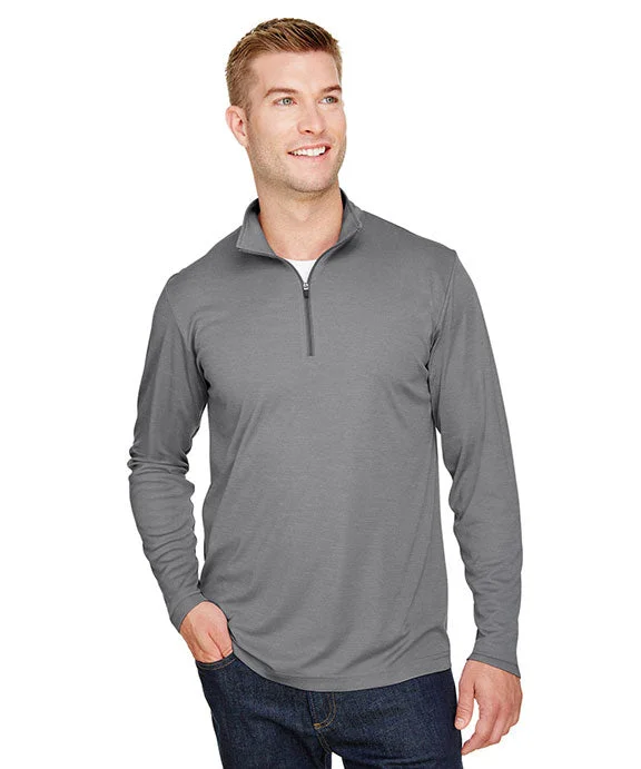 TT31H - Team 365 Mens Zone Sonic Heather Performance Quarter-Zip Shirt | Dark Grey Heather