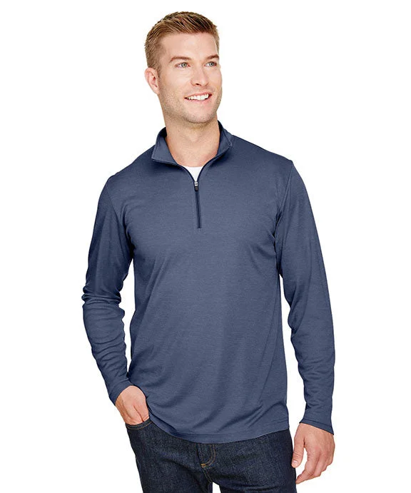 TT31H - Team 365 Mens Zone Sonic Heather Performance Quarter-Zip Shirt | Sport Dark Navy Heather