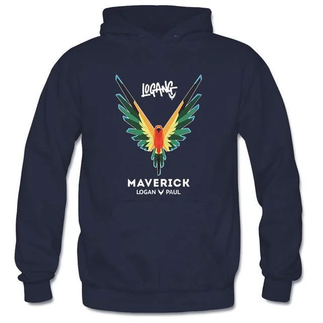 Women's quarter - zip sweatshirt made of organic cotton for eco - conscious fashionUnisex Logang Maverick Classic Parrot Hoodie Women's quarter - zip sweatshirt made of organic cotton for eco - conscious fashionUnisex Logang Maverick Classic Parrot Hoodie