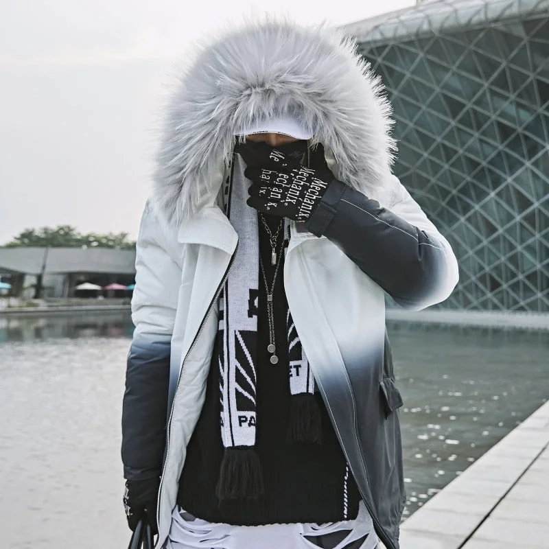 Women's pullover hoodie with a side slit for a modern and relaxed fitWinter Warm Gradient Parkas for Men and Women Women's pullover hoodie with a side slit for a modern and relaxed fitWinter Warm Gradient Parkas for Men and Women
