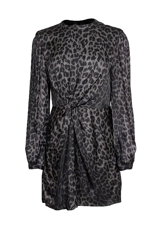 Long - Sleeve Women Dress in Velvet for a Luxurious Winter Look Long - Sleeve Women Dress in Velvet for a Luxurious Winter Look All Saints - Dark Green & Black Leopard Print Gathered Satin Dress Sz 6
