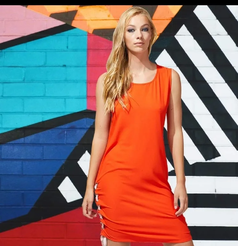 Mini Women Dress with a Short Hem for a Young and Trendy Style Mini Women Dress with a Short Hem for a Young and Trendy Style AMAYA "Fumi" orange laced detail dress! 10