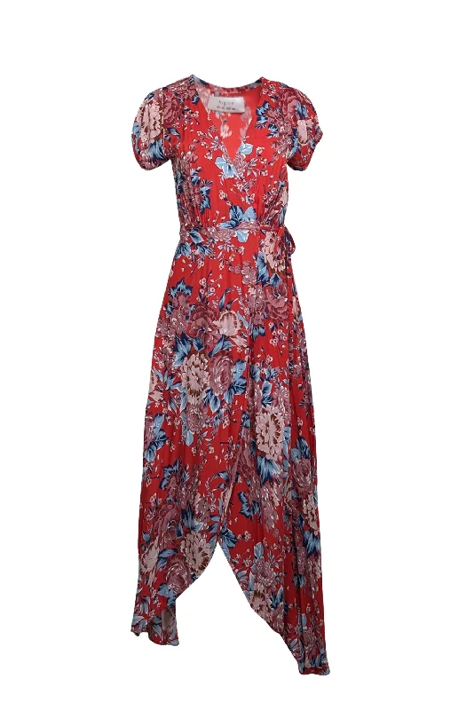 Mermaid - Style Women Dress with a Fitted Silhouette for Special Occasions Mermaid - Style Women Dress with a Fitted Silhouette for Special Occasions Auguste - Red w/ BLue & Pink Floral Print Maxi Wrap Dress Sz 2 Mermaid - Style Women Dress with a Fitted Silhouette for Special Occasions Mermaid - Style Women Dress with a Fitted Silhouette for Special Occasions Auguste - Red w/ BLue & Pink Floral Print Maxi Wrap Dress Sz 2